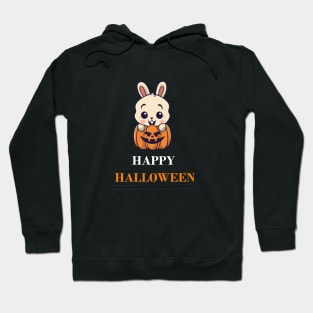 Happy Halloween White Rabbit (Black) Hoodie